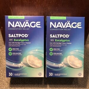 X2 Navage Congestion Relief Saltpod w/ Eucalyptus Nose Cleaner, 30 Capsules